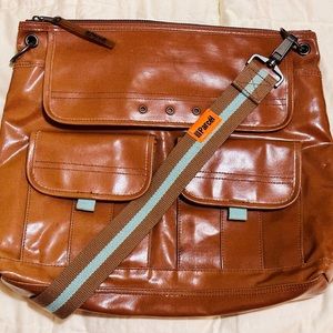 III Parcel Utility Messenger Crossbody Bag Purse Tan Brown Adjustable Strap